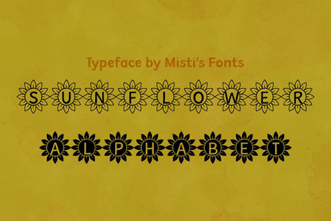 Sunflower Alphabet Font Misti's Fonts 