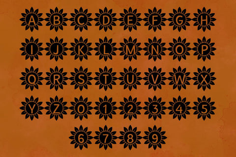Sunflower Alphabet Font Misti's Fonts 