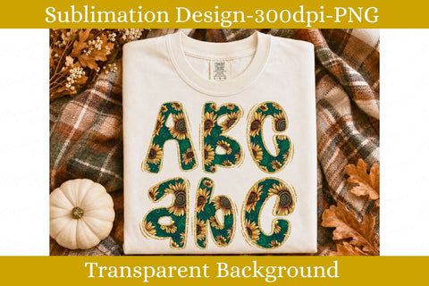 Sunflower Alphabet Set, Hand Drawn Doodle Sublimation Alpha, A-Z Letter Set Sublimation Keepsake Treasures Designs LLC. 