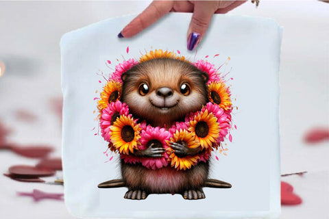 Sunflower Animal Clipart Clipart Bundle. Sublimation SVGArt 