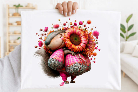 Sunflower Animal Clipart Clipart Bundle. Sublimation SVGArt 