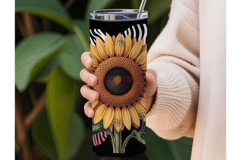 Sunflower Animal Print 20oz Tumbler Wrap Sublimation DesignSVG 