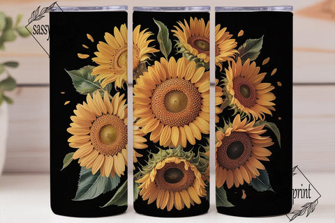 Sunflower Autumn 20oz Tumbler Wrap Sublimation sassyprint 