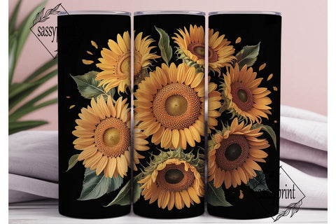 Sunflower Autumn 20oz Tumbler Wrap Sublimation sassyprint 