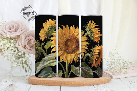 Sunflower Autumn 20oz Tumbler Wrap Sublimation sassyprint 
