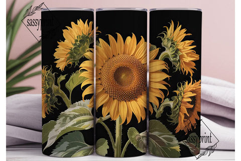 Sunflower Autumn 20oz Tumbler Wrap Sublimation sassyprint 