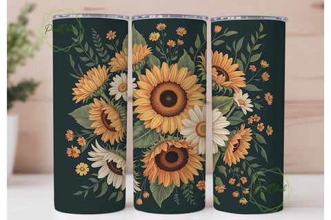 Sunflower Autumn Bouquet 20oz Tumbler Sublimation PixelChick 