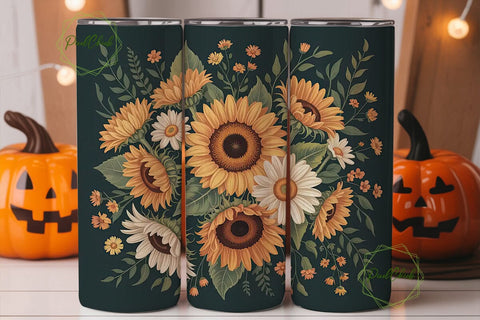 Sunflower Autumn Bouquet 20oz Tumbler Sublimation PixelChick 
