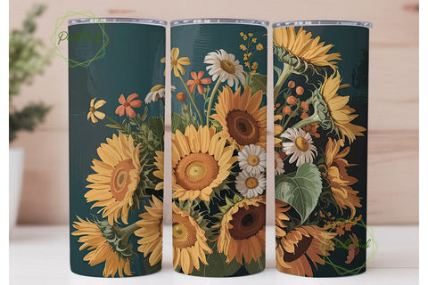 Sunflower Autumn Bouquet 20oz Tumbler Sublimation PixelChick 