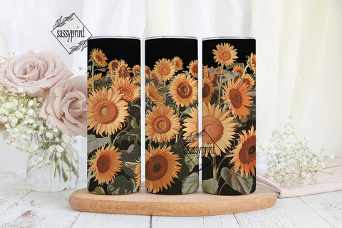 Sunflower Autumn Fall 20oz Tumbler Wrap Sublimation sassyprint 