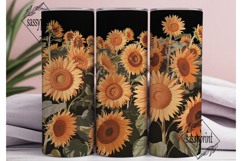 Sunflower Autumn Fall 20oz Tumbler Wrap Sublimation sassyprint 