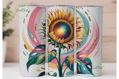 Sunflower Autumn Leaves 20oz Tumbler Sublimation PixelChick 