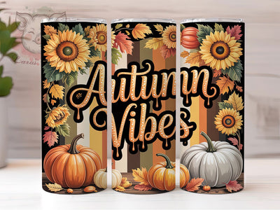 Sunflower Autumn Vibes Tumbler Wrap, Autumn Vibes Tumbler, 20oz Sunflower Sublimation, Fall Sunflower Cup, Rustic Autumn Wrap, Sunflower Drinkware, Boho Fall Tumbler Sublimation Lara' s Designs 