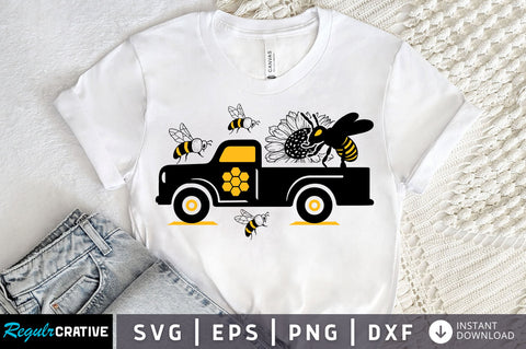Sunflower bee car Svg design SVG Regulrcrative 