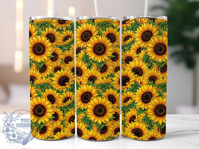 Sunflower Bloom Field 20oz Tumbler, Sunflower Bloom, Bloom Field, Sunflower Tumbler, 20oz Tumbler, Flower Field, Sunflower Design, Tumbler Wrap Sublimation ToriDesigns 