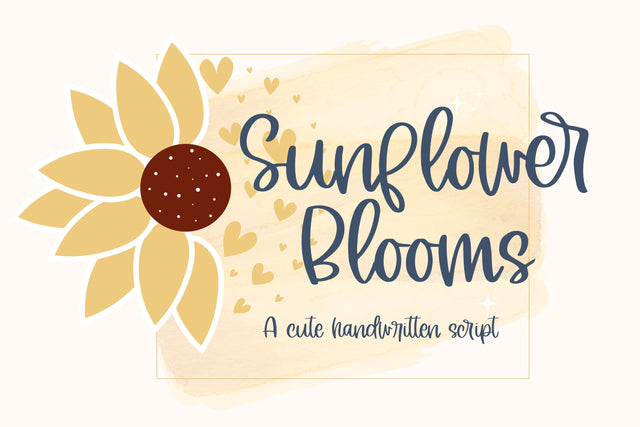 Sunflower Blooms, Cute Handwritten Font for Cricut, Cursive Handwriting Font Designing Digitals 
