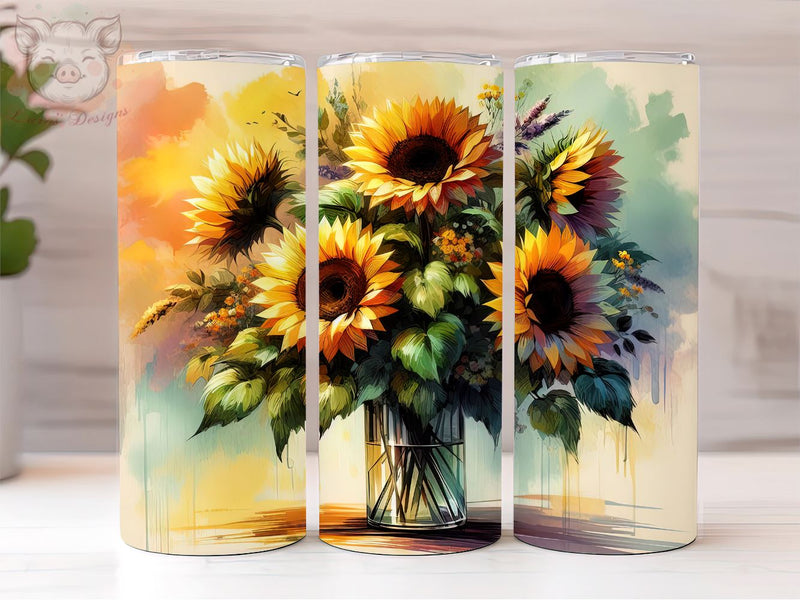 Sunflower Bouquet 20 oz Skinny Tumbler, Sunflowers tumbler Png, Sublimation Design, Digital, Digital Download PNG Sublimation Lara' s Designs 