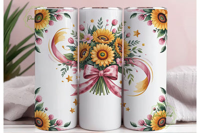 Sunflower Bouquet 20oz Tumbler Wrap Sublimation PixelChick 