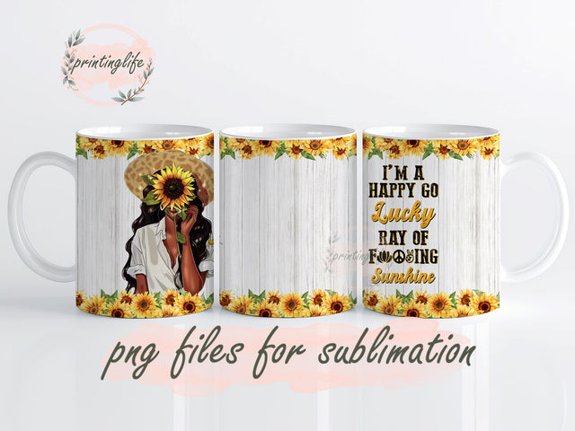 Sunflower Breath Dragonfly Mug Wrap Design, Instant Digital Design Download Mug Wrap Design, Mug Design PNG Sublimation PrintingLife 