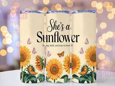 Sunflower Butterfly Floral 20oz Tumbler, Floral Tumbler Wrap, 20oz Sublimation Tumbler, Floral Sunflower Tumbler, Butterfly Tumbler Design, Boho Flower Tumbler, Nature Lover Tumbler Sublimation SvggirlplusArt 