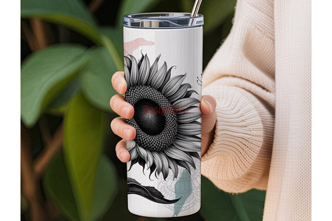 Sunflower Butterfly Mandala 20oz Tumbler Sublimation DesignSVG 