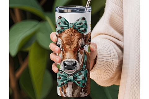 Sunflower Calf 20oz Tumbler Wrap Sublimation DesignSVG 