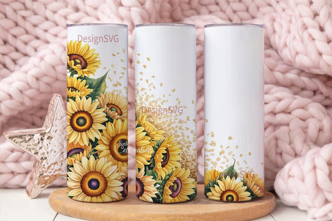 Sunflower Confetti 20oz Tumbler Wrap Sublimation DesignSVG 