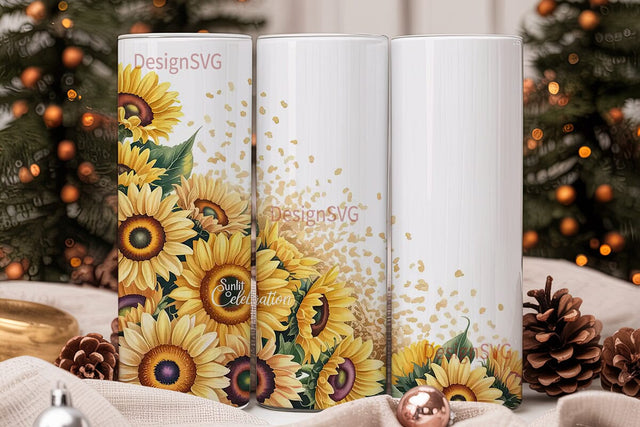 Sunflower Confetti 20oz Tumbler Wrap Sublimation DesignSVG 