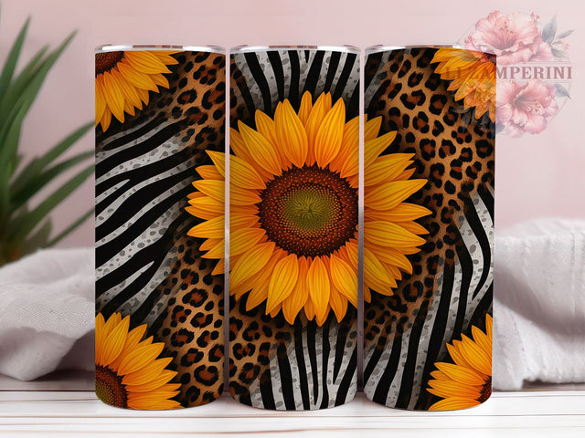 Sunflower Cow Tumbler, Leopard Print Drinkware, Western Style Tumbler, Farmhouse Decor Tumbler, Rustic Sublimation Design, Country Chic Tumbler, Unique Gift for Cow Lovers Sublimation Li Zamperini 