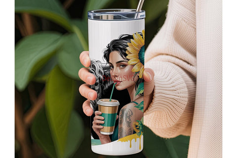 Sunflower Cowgirl 20oz Tumbler Wrap Sublimation DesignSVG 