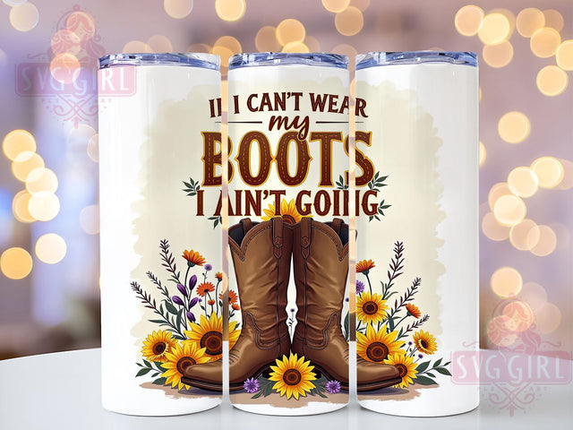 Sunflower Cowgirl Boots, Country Tumbler Wrap, 20oz Tumbler Design, Sublimation PNG, Western Style Tumbler, Gift For Cowgirls, Digital Download Sublimation SvggirlplusArt 