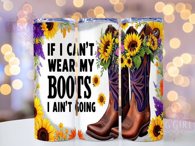 Sunflower Cowgirl Boots, Country Tumbler Wrap, 20oz Tumbler Design, Sublimation PNG, Western Style Tumbler, Gift For Cowgirls, Digital Download Sublimation SvggirlplusArt 