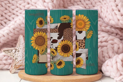 Sunflower Cowhide Leopard 20oz Tumbler Sublimation DesignSVG 