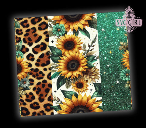 Sunflower Cowhide Leopard 20oz Tumbler Wrap Sublimation Design, Straight Tapered Tumbler Wrap, Western Sunflowers Tumbler Png, Instant Digital Download Sublimation SvggirlplusArt 