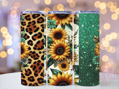 Sunflower Cowhide Leopard 20oz Tumbler Wrap Sublimation Design, Straight Tapered Tumbler Wrap, Western Sunflowers Tumbler Png, Instant Digital Download Sublimation SvggirlplusArt 
