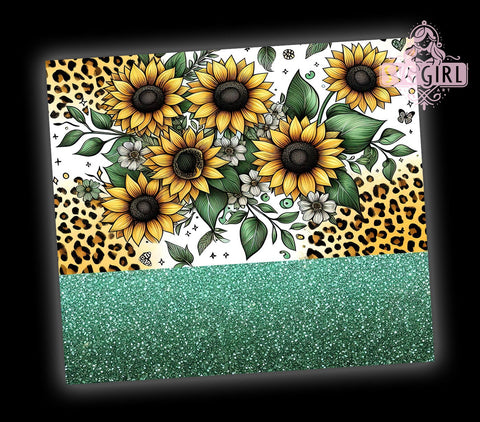 Sunflower Cowhide Leopard 20oz Tumbler Wrap Sublimation Design, Straight Tapered Tumbler Wrap, Western Sunflowers Tumbler Png, Instant Digital Download Sublimation SvggirlplusArt 