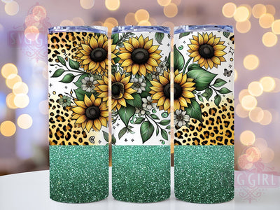 Sunflower Cowhide Leopard 20oz Tumbler Wrap Sublimation Design, Straight Tapered Tumbler Wrap, Western Sunflowers Tumbler Png, Instant Digital Download Sublimation SvggirlplusArt 