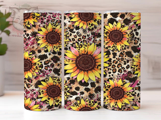 Sunflower Cowhide Western Tumbler, Western Floral Tumbler, 20oz Tumbler Sublimation, Rustic Country Wrap, Cow Print Sunflower Design, Farmhouse Aesthetic Tumbler, Rodeo Cowgirl Tumbler Sublimation Lara' s Designs 