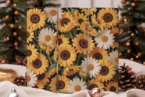 Sunflower Daisy 20oz Tumbler Wrap Sublimation DesignSVG 