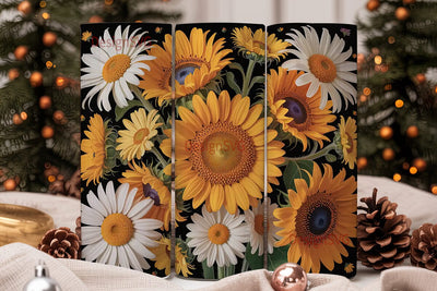 Sunflower Daisy 20oz Tumbler Wrap Sublimation DesignSVG 