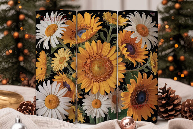 Sunflower Daisy 20oz Tumbler Wrap Sublimation DesignSVG 
