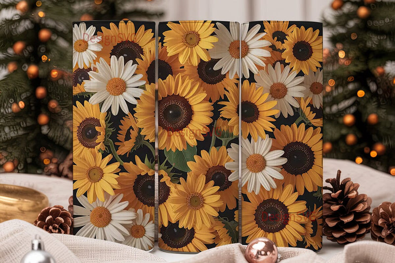 Sunflower Daisy 20oz Tumbler Wrap Sublimation DesignSVG 