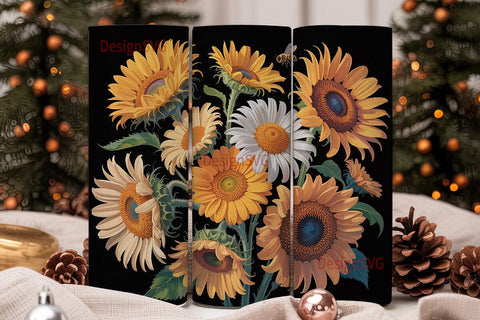 Sunflower Daisy 20oz Tumbler Wrap Sublimation DesignSVG 