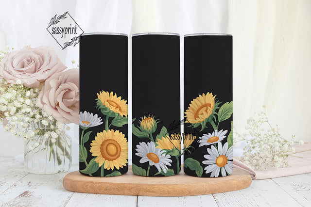 Sunflower Daisy 20oz Tumbler Wrap Sublimation sassyprint 