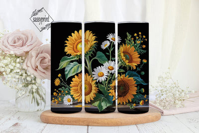 Sunflower Daisy 20oz Tumbler Wrap Sublimation sassyprint 
