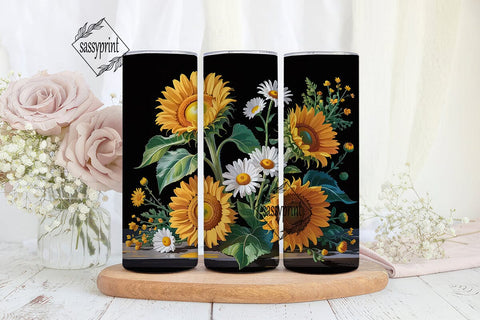 Sunflower Daisy 20oz Tumbler Wrap Sublimation sassyprint 