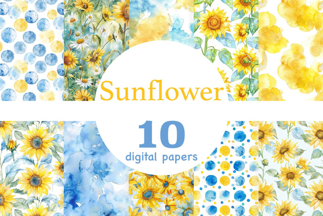 Sunflower Digital Paper | Cottagecore Pattern Digital Pattern GlamArtZhanna 