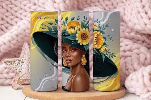 Sunflower Diva 20oz Tumbler Wrap Sublimation DesignSVG 