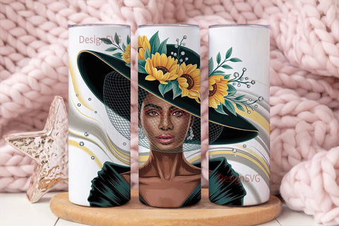 Sunflower Diva 20oz Tumbler Wrap Sublimation DesignSVG 