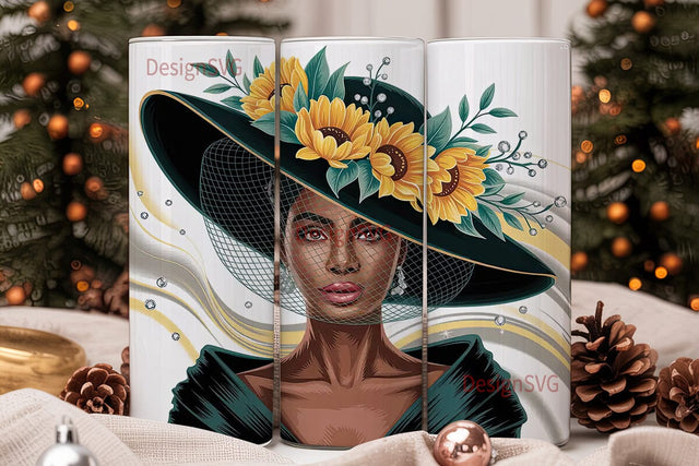 Sunflower Diva 20oz Tumbler Wrap Sublimation DesignSVG 